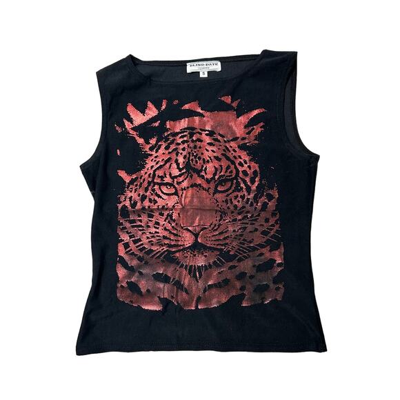 Y2k Leopard Face mesh tank top size S - Picture 1 of 4